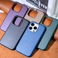 thumbnail image 5 of New Luxury Leather For iPhone 15 16 Pro Max Plus Strong Magnet Case For Magsafing Cover Wireless Charging Drop Protect Covers Light Gray For iPhone 16Plus, 5 of 5