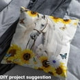 thumbnail image 4 of White Horse Fabric By The Yard Sunflower Upholstery Fabric Dragonfly Butterfly Decorative Fabric Yellow Floral Indoor Outdoor Fabric For Adult, Waterproof Quilting Sewing 3 Yards, 4 of 6