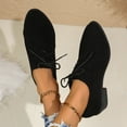 thumbnail image 6 of Viluyesy Loafers for Womens, Pointed Toe Low Heels Lace Up Suede Leather Dress Shoes Black US9.5, 6 of 8