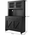 thumbnail image 2 of Towallmark Kitchen Pantry Cabinet with Microwave Stand, Freestanding Hutch Buffet Cupboard, Tall Cabinet with Adjustable Shelves, for Dining Room Kitchen, Black, 2 of 7