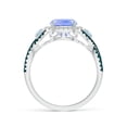 thumbnail image 2 of ANGARA Natural 2.45 ct Tanzanite & Aquamarine Crossover Ring with Diamond in 14K White Gold for Women (Size-9x7mm) | December Birthstone, Anniversary, Jewelry Gift for Women | Natural Tanzanite Ring, 2 of 9