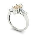 thumbnail image 2 of 2 ct Marquise Cut Natural Morganite Three-Stone Engagement Ring for Women in 18K White Gold, 2 of 5