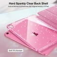 thumbnail image 3 of Slim Case for iPad (A16) 11th Generation 11 Inch (2025), iPad 10th Generation 10.9 Inch (2022) - Glittering Sparkly Shockproof Cover with Shiny Clear Back Shell & Pencil Holder, Pink, 3 of 9