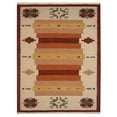 thumbnail image 2 of Rugsotic Carpets Handmade Rugs Hand Woven Kilim Rectangle 3'x5' White Burgundy Wool for Indoor Use, 2 of 5