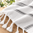 Black & White Cotton Hand Towels Set of 2, 20" x 30" with Hanging Loop ...