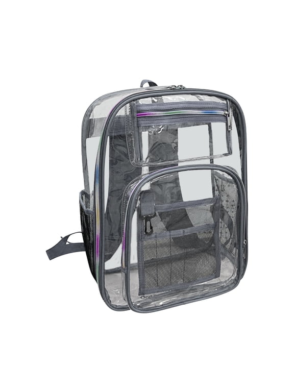 JOGZMZ Jelly Transparent Backpack, PVC Clear School Bag for Teens, Large Capacity Bookbag for School & College