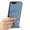 thumbnail image 2 of Magnetic Carbon Fiber Case for iPhone 8 Plus / iPhone 7 Plus with Holder Kickstand, Fiber Texture Wallet Phone Case with Card Holder Durable Military Grade Protection Cover, Blue, 2 of 10