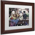 thumbnail image 2 of Trademark Fine Art 'Five Puppies' Canvas Art by Jenny Newland, White Matte, Wood Frame, 2 of 4