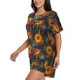 thumbnail image 5 of Sigee Sunflowers for Sleepwear Casual Pjs with Pockets Women's Pajamas Sets Shorts 2 Piece Short Sleeve Lounge Sets X-Large, 5 of 9