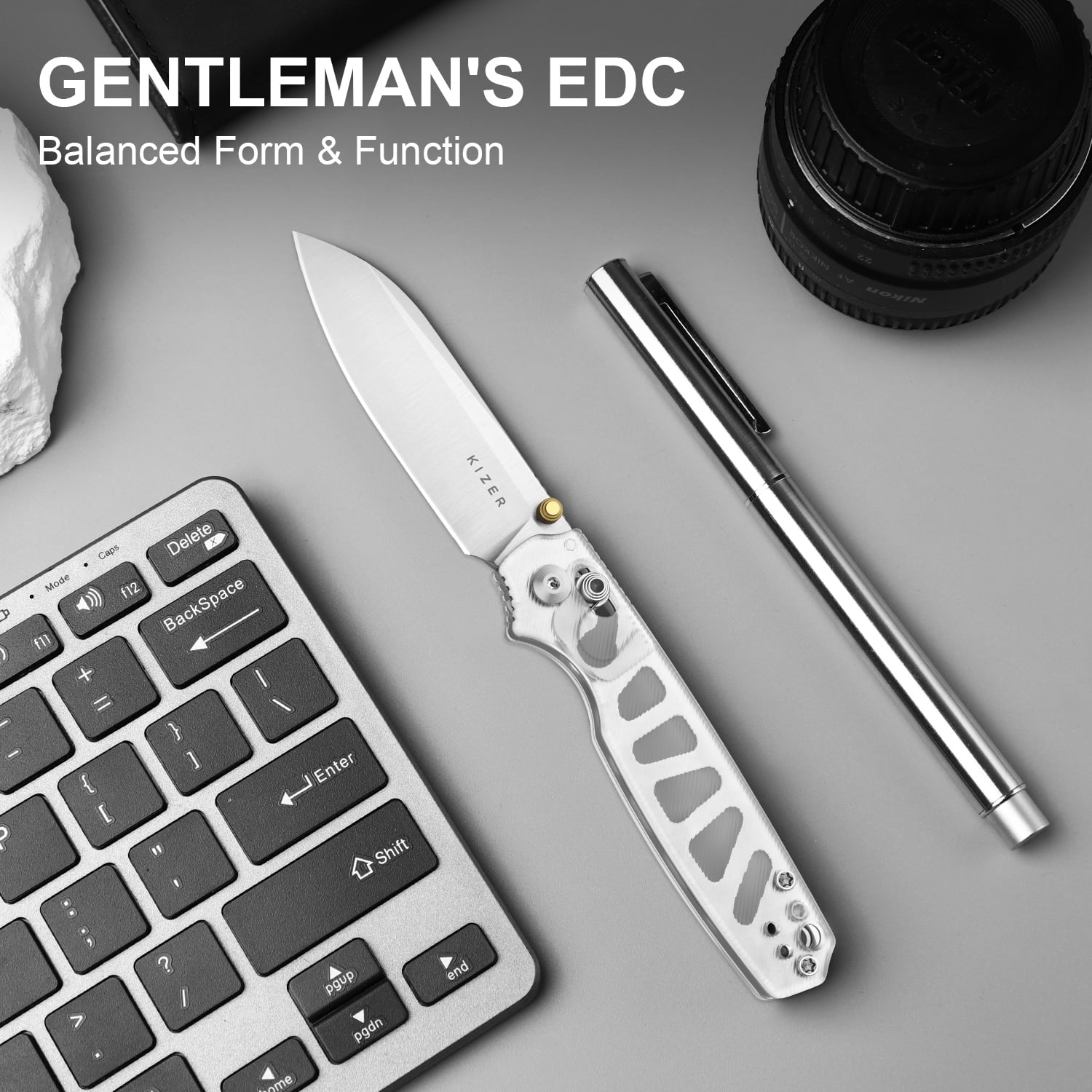 Kizer Pokiman CS EDC Folding Pocket Knife AEB-L Blade Acrylic Handle V3789A5