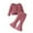Pink, variant on Odeerbi Toddler Girls Fall Winter Outfits Twist Front Rib Knit Tops Flared Pants Set Loose Solid Color Cotton Long Sleeve Sweater Tops Micro Bell Bottom Trousers Set Toddler Clothes Pink