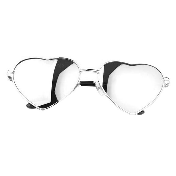 HINTRMENT 1Set Heart Shaped Sunglasses for Women with Gray and Silver Fashion Lolita Design