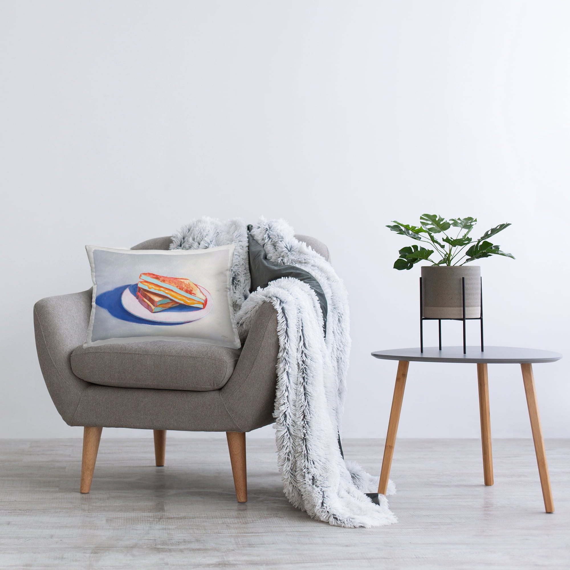 Stupell Industries Grilled Cheese Meal Decorative Printed Throw Pillow Design by Wellington Studio.