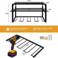 thumbnail image 2 of Tool Storage Rack Heavy Duty Wall Mount Drill Holder Rack Power Tool Storage Organizer Black Shelf, 2 of 3