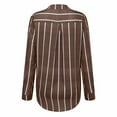 thumbnail image 6 of SROBPTY Blouses for Women, Plus Size Casual Button-Down Shirts V Neck Roll Up Cuffed Long Sleeve Striped with Pockets, Summer Fall Womens Tunic Tops Blouses Tees Shirts, 6 of 9