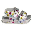 thumbnail image 3 of Laura Ashley Girls Double Buckle Flat Heel Footbed Sandals with Holographic Details (Toddler Sizes), 3 of 7