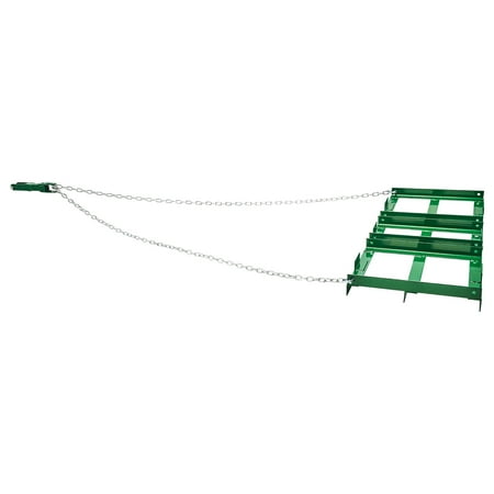 KFFKFF Drag Harrow, 4 ft Robust Towable Drag Harrow with Modifiable Bars & 72 in Chain, Driveway Smoother Landscape Rake for ATV, UTV, Tractor, Mower Towable Backyard Lawn Balancing Instrument