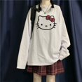thumbnail image 1 of Sanrio Kuromi-Sudadera con capucha de Hello Kitty para mujer, suéter de encaje Y2k Kawaii, con cremallera de Anime, sudadera de dibujos animados, abrigo Harajuku, 1 of 4