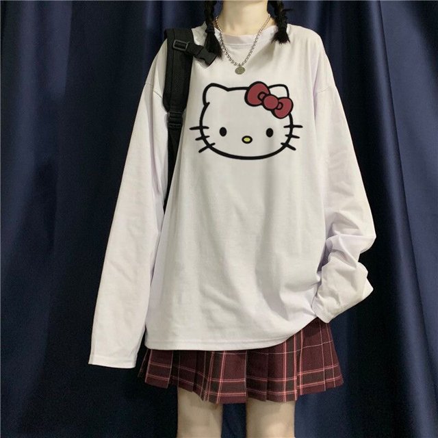 Sanrio Kuromi-Sudadera con capucha de Hello Kitty para mujer, suéter de encaje Y2k Kawaii, con cremallera de Anime, sudadera de dibujos animados, abrigo Harajuku