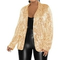 Klyl Summer Open Front Outwear Womens Sequin Casual Long Sleeve Open
