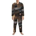 thumbnail image 3 of Naloa Cute Big-Eared Mouse Men’s Pajamas Set - Long Sleeve Button Down Sleep Shirt and Pajama Bottoms Sleepwear Set-X-Large, 3 of 7