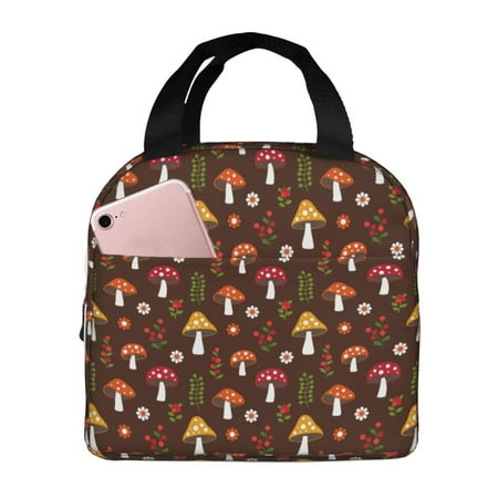 Insulated Lunch Bag for Women Men - Woodland Mushroom Berries Leakproof Cooler Lunch Box for Women Men  Lunch Tote Bags for Work School Picnic Travel