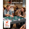 thumbnail image 2 of VEVOR Foldable Poker Table, 7 Player 72 in Folding Casino Leisure Table with Padded Rails & Cup Holders, Semi-oval Portable Game Tables with Felt & Metal Legs, for Texas Holdeem Game and Blackjack, 2 of 9