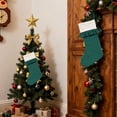 thumbnail image 5 of Clearance Under $6 Ruffled Christmas Stocking, Green Velvet Xmas Stocking with White Cuff, Large Hanging Stocking for Fireplace Tree Holiday Decor, 1PC, 5 of 5