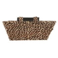 Mainstays Rectangle Brown Seagrass Basket with Wood Handles, 17.5”L x
