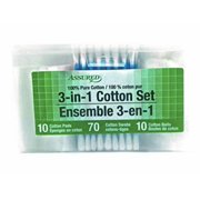 3-in-1 Cotton Set - Cotton Pads, Swabs & Balls