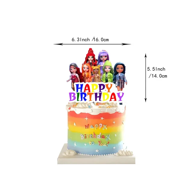 Juego de cubiertos desechables para fiesta de cumpleaños con diseño de arcoíris, banderines colgantes, globos y decoraciones para el fondo de cumpleaños