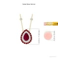 thumbnail image 3 of ANGARA Natural Pear-Shaped Ruby Two Tone Necklace with Double Halo in 14K Yellow & White Gold for Women (Size-6x4mm) | July Birthstone, Anniversary, Jewelry Gift for Women | Natural Ruby Necklace, 3 of 8