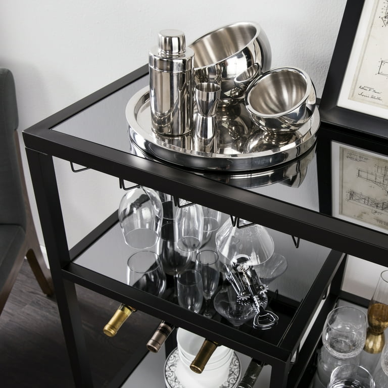 Holly and Martin Zephs Modern Wine Rack & Bar Cart in Black Holly and Martin Zephs Modern Wine Rack & Bar Cart in Black