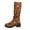 Brown, variant on Booties for Women Tall Boots for Women Suede Mid Calf Boots Fall Winter Fashion Floral Print Knee High Boots Comfortable Casual Dress Booties With Side Zipper