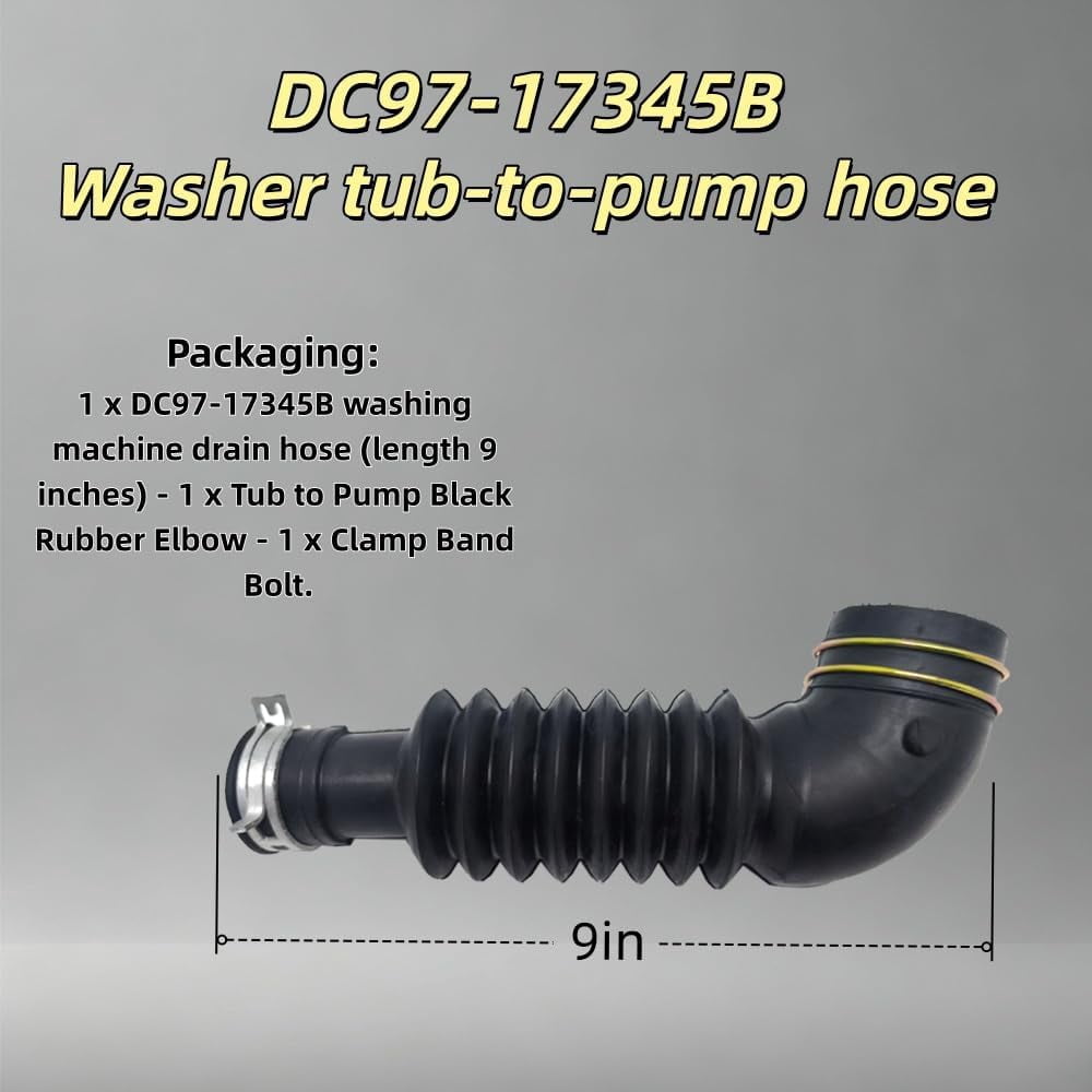 Washing machine drain hose - DC97-17345B for Samsung.Replace: AP6287099, DC97-17345A, PS12394402, DC67-00684A, PS12394402.