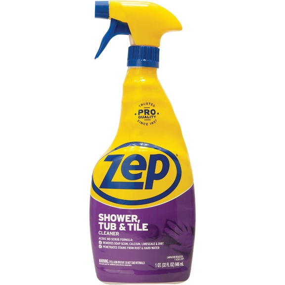 Zep Shower Tub and Tile Cleaner 32 oz ZUSTT32PF (Case of 2) - No Scrub Pro Formula Breaks up Tough Buildup on Contact