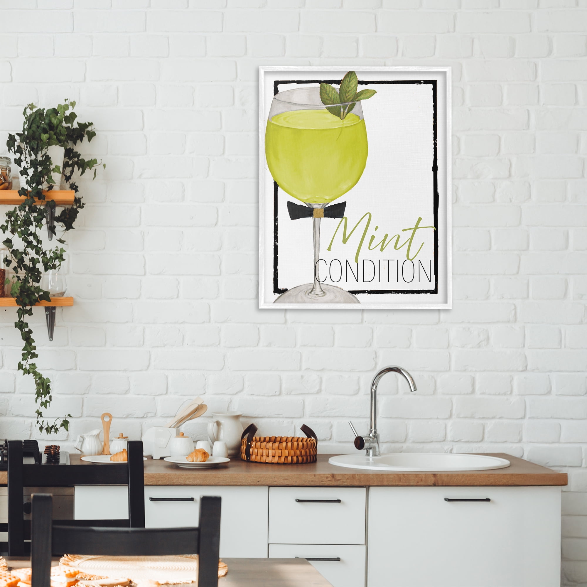 Stupell Industries Mint Condition Cocktail White Framed Giclee Art, design by Lorenzo Collective