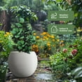 thumbnail image 6 of Richryce Modern Style Outdoor Planters for Porch, Round Planter with Drainage Hole, MgO Flower Pots, Balcony Large Pot Planters, White, 6 of 8