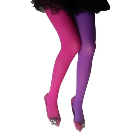 

Fashion Double Color AB Splice Left Right Stockings - Free Size (Rose Red and Purple)