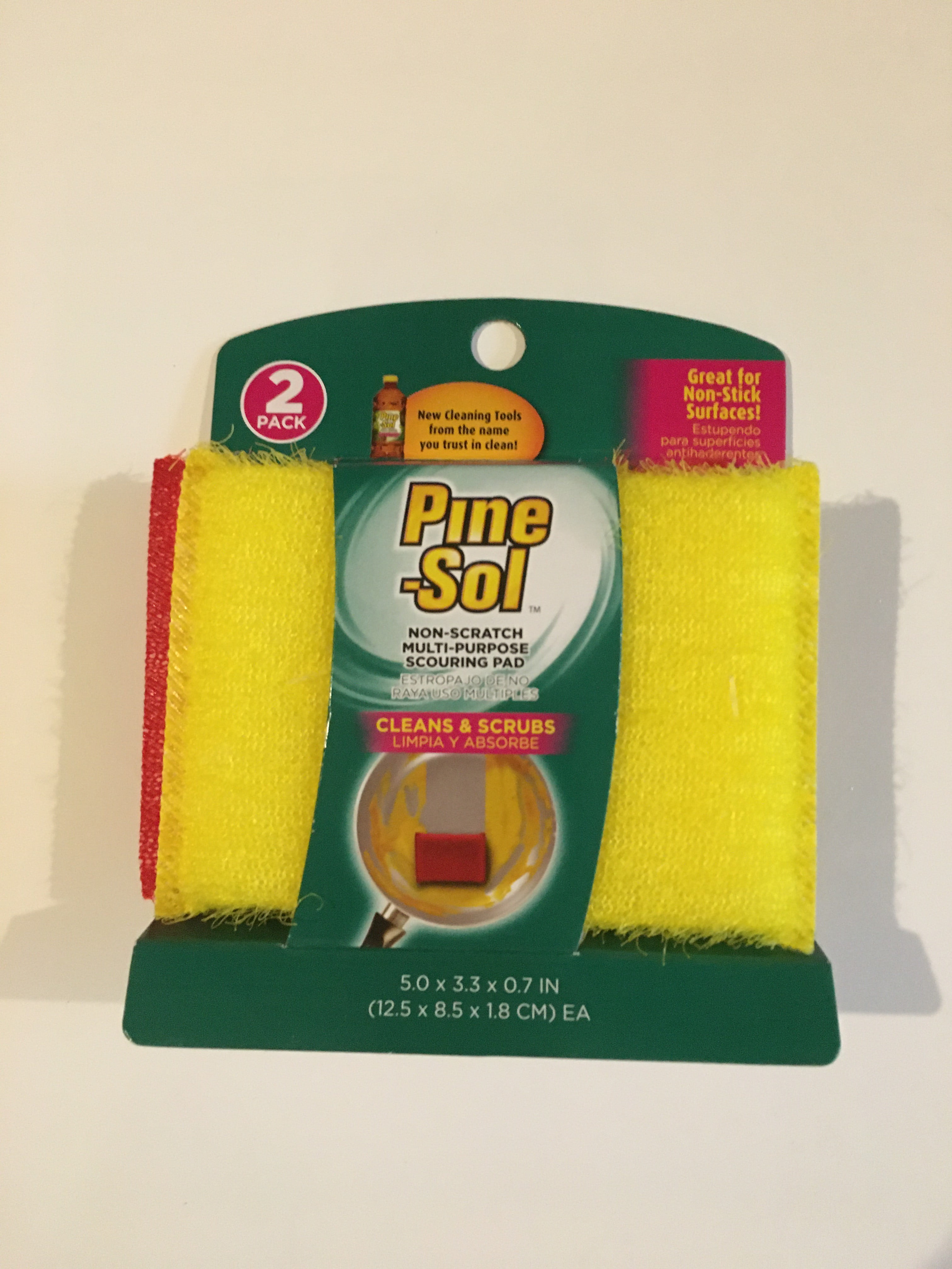Photo 1 of Sponge Bundle - 2 Pack - Pine-Sol Non-Scratch Scouring Pads – Pack of 2, Multi-Purpose Household Cleaning Scrubbers, Safe with Nonstick Cookware + 2 Large Cellulose Sponges