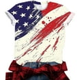 thumbnail image 5 of Clean Women's Independence Day T-Shirt Usa Flag Star Stripe Tops Round Neck Short Sleeve Tee Shirts Plus Size Tunic Blouses Lounge Dressy Patriotic T-Shirts Summer Going Out Vacation Costume, 5 of 5