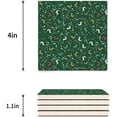 thumbnail image 3 of RYLABLUE Merry Christmas Theme Set of 8 Coaster for Drinks, Absorbent Ceramic Stone Coasters Cup Mat with Cork Base for Home Kitchen Room Coffee Table Bar Decor, 3 of 4