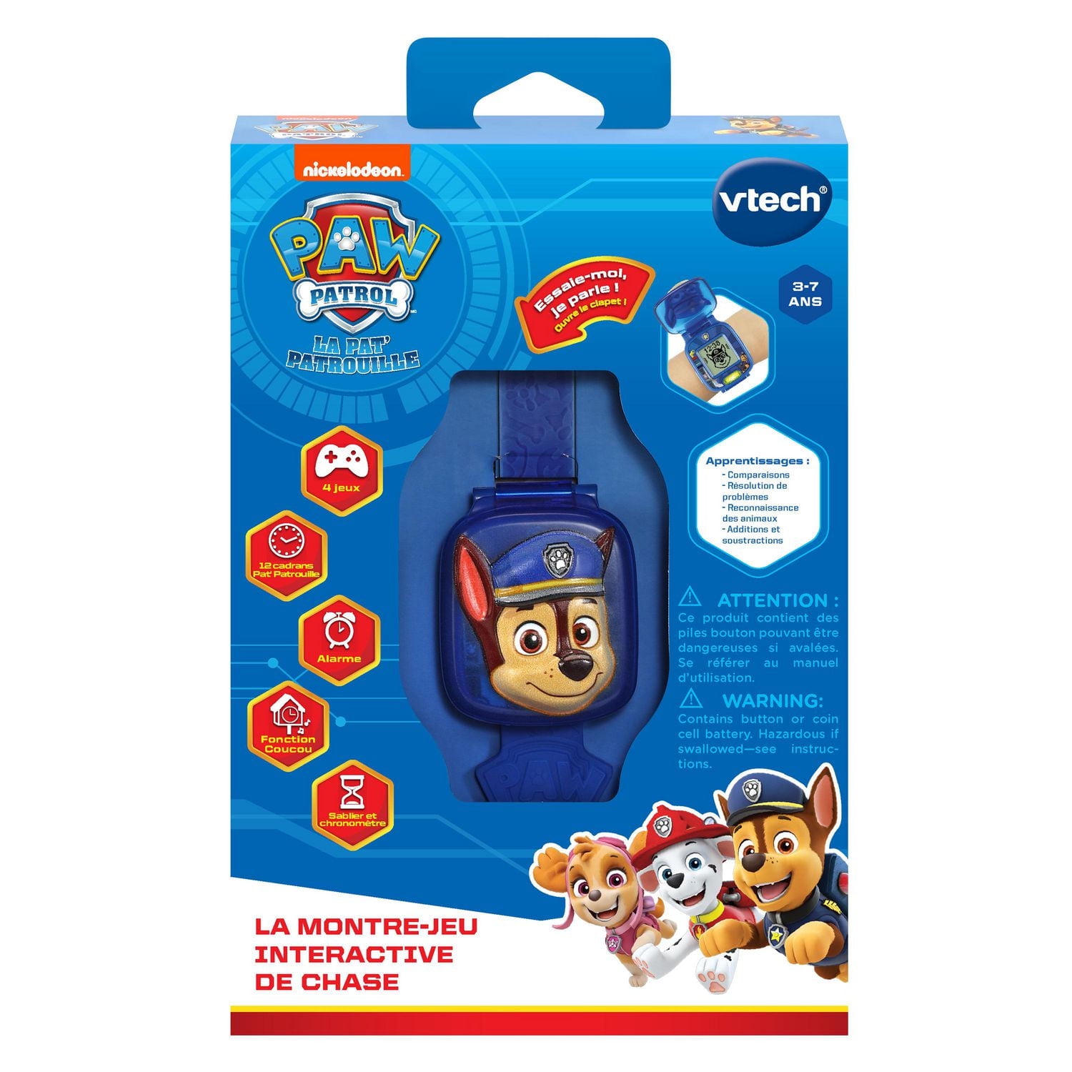 VTech PAW Patrol Learning Pup Watch - Chase with Games and Time Tools - French Version
