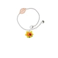 thumbnail image 2 of Delight Jewelry Fimo Clay Sunflower with Ladybug - Rose Goldtone Leaf Delicate Bracelet, 6.25+1.75", 2 of 4