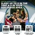 thumbnail image 3 of NEH Universal SUV Camping Tent - Up to 8-Person Sleeping Capacity, Includes Rainfly and Storage Bag - Car Tent, Tailgate Tent, Glamping Tent - 8'W x 8'L x 7.2'H Gray and Blue, 3 of 7