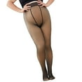 thumbnail image 1 of relayinert Confortable Femmes Molleton Doublé Collants Faux Collants Translucides Noir 320g 1 Pc, 1 of 1