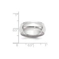 thumbnail image 3 of 10k White Gold 8mm Half Round with Edge Wedding Band Size 11.5 1WHRE080, 3 of 4