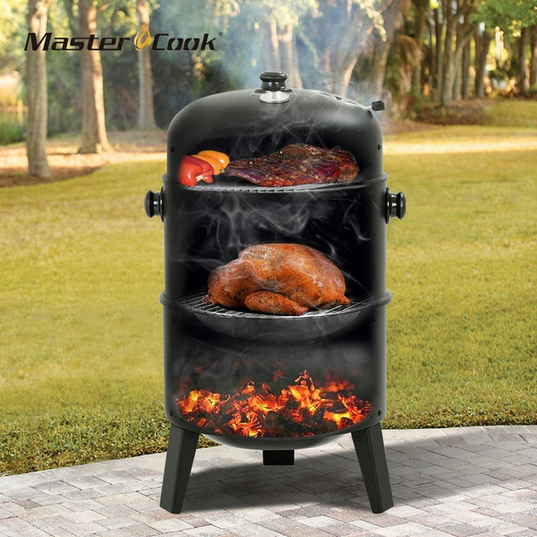 Print Kunstneriske Male Master Cook Vertical 16" Steel Charcoal Smoker, Black - Walmart.com