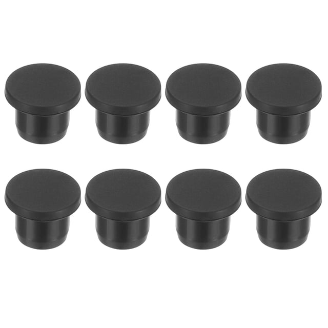 Tapones de agujero de goma de 12 mm de diámetro de Uxcell, 8 piezas de tapones de agujero redondos de goma de silicona para agujeros de 11-12 mm, negro