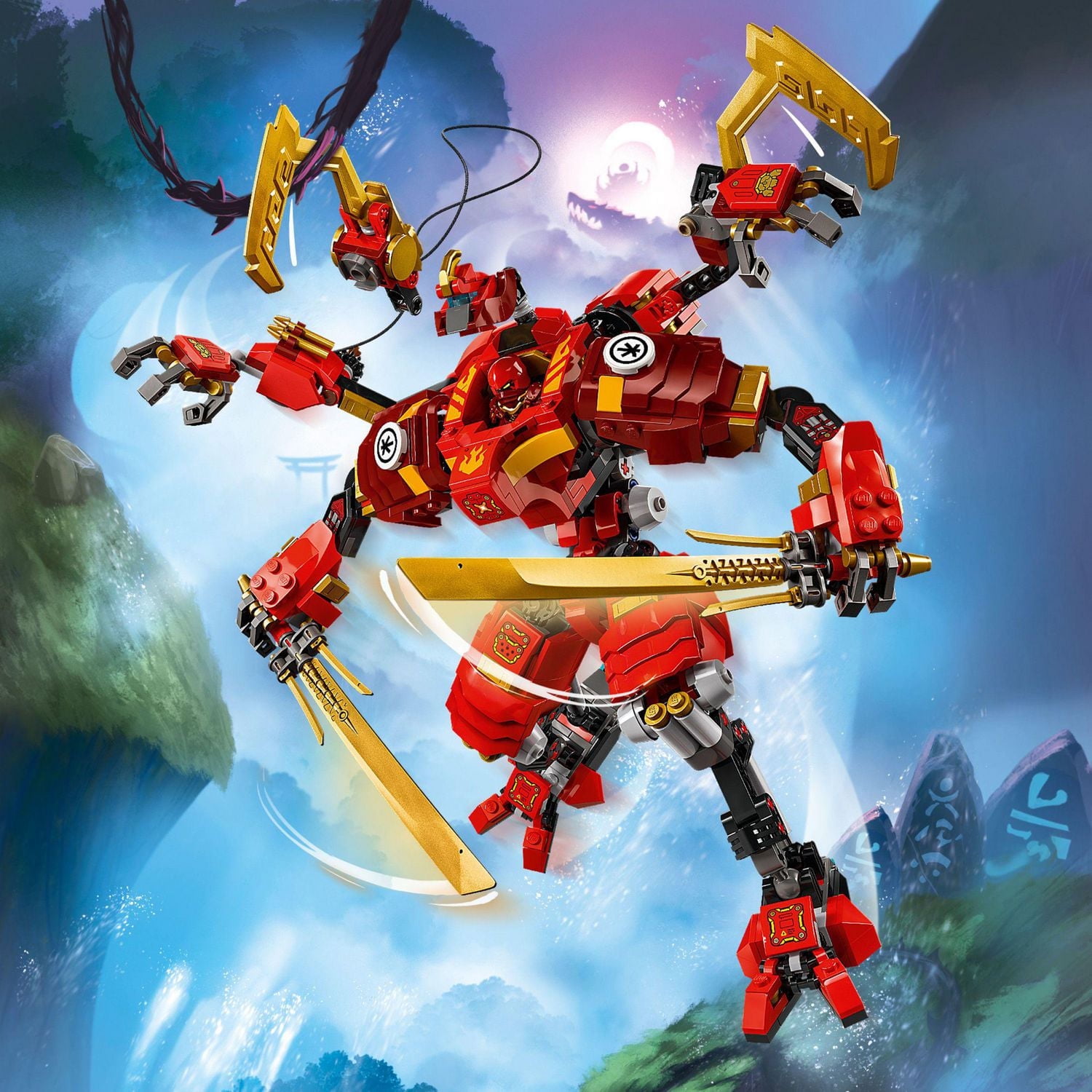 LEGO NINJAGO Kai’s Ninja Climber Mech Adventure Toy Set, Buildable Figure with 4 Ninja Action Figures for Independent Play, Ninja Gift for Kids, Boys and Girls Ages 9 Years Old and Up, 71812
